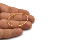 Gold Brass Oval Connectors, 6 Gold Plated Brass Oval Shaped Rings  (46x30x1mm) BS 2200