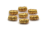 Gold Spool Beads, Gold Plated Brass Spool Shaped Bead (16x8mm) N0226 F043