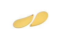 Gold Drop Charm, 2 Gold Plated Brass Drop Blanks (27x12.5x1mm) Bs 1274