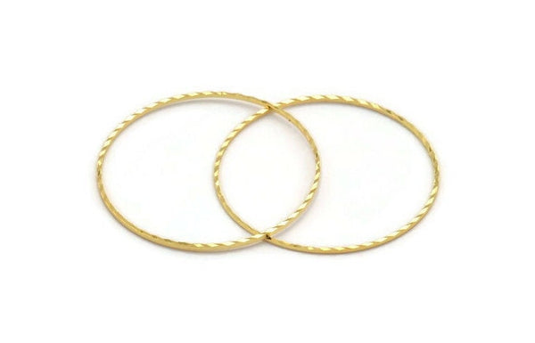 45mm Gold Circle, 4 Gold Plated Brass Circles (45mm) Brs 2081 A0592