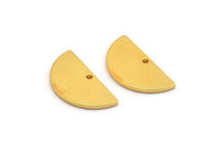 Gold Semi Circle, 4 Gold Plated Brass Half Moon Charms With 1 Hole, Pendants (21x10.5x1.2mm) D1479