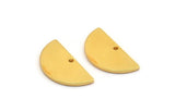 Gold Semi Circle, 4 Gold Plated Brass Half Moon Charms With 1 Hole, Pendants (21x10.5x1.2mm) D1479
