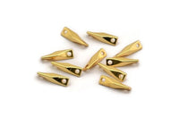 Gold Textured Connector, 12 Gold Plated Brass Textured Connectors With 2 Holes (11x2.4mm) BS 2216