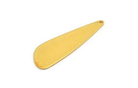 Gold Drop Charm, 2 Gold Plated Brass Drop Charms With 1 Hole, Findings, Earrings, Pendants (46x15x0.80mm) D1125