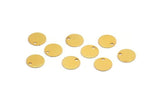8mm Round Tag, 24 Gold Plated Brass Round Tags, Charms, Findings, Stamping Tag (8mm) Brs75 A0288