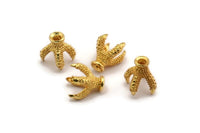 Dragon Bead Claw, 2 Gold Plated Brass Dragon Claw Connectors For 8mm Beads (13x10mm) N0252