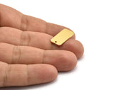 Gold Rectangle Earring, 2 Gold Plated Brass Rectangle Stud Earrings (20x10x1mm) D1144 A2027
