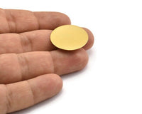 Gold Round Earring, 2 Gold Plated Brass Round Stud Earrings (25mm) A1703 A2144