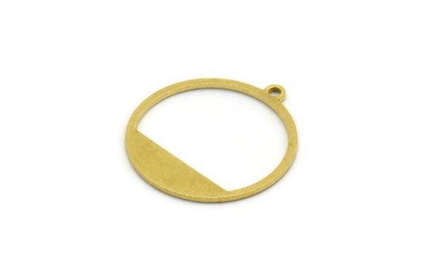 Brass Round Charm, 24 Raw Brass Round Charms With 1 Loop, Pendnats, Earring, Findings (22x0.80mm) BS 2191