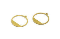 Brass Round Charm, 24 Raw Brass Round Charms With 1 Loop, Pendnats, Earring, Findings (22x0.80mm) BS 2191