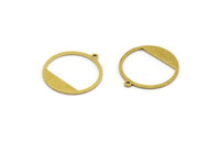 Brass Round Charm, 24 Raw Brass Round Charms With 1 Loop, Pendnats, Earring, Findings (22x0.80mm) BS 2191