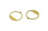 Brass Round Charm, 24 Raw Brass Round Charms With 1 Loop, Pendnats, Earring, Findings (22x0.80mm) BS 2191