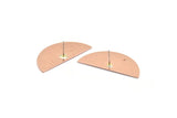 Copper Semi Circle Earring, 4 Raw Copper Half Moon Stud Earring (38x17x0.80mm) M672