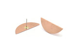 Copper Semi Circle Earring, 6 Raw Copper Half Moon Stud Earring (29x11x0.80mm) M671