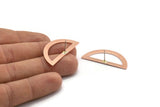 Copper Semi Circle Earring, 6 Raw Copper Half Moon Stud Earring (38x17x0.80mm) M696