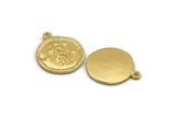 Gold Gemini Charm, 2 Gold Plated Brass Gemini Charms With 1 Loop (17x20mm) F-87