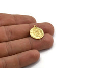 Gold Gemini Charm, 2 Gold Plated Brass Gemini Charms With 1 Loop (17x20mm) F-87