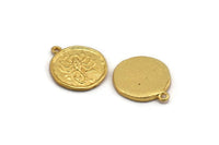 Gold Scorpio Charm, 2 Gold Plated Brass Scorpio Charms With 1 Loop (17x20mm) F-93