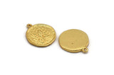 Gold Scorpio Charm, 2 Gold Plated Brass Scorpio Charms With 1 Loop (17x20mm) F-93