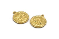 Gold Libra Charm, 2 Gold Plated Brass Libra Charms With 1 Loop (17x20mm) F-97