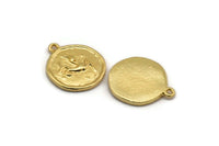 Gold Capricorn Charm, 2 Gold Plated Brass Capricorn Charms With 1 Loop (17x20mm) F-96
