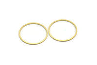 32.5mm Circle Connector, 24 Raw Brass Circle Connectors (32.5x1.3x1mm) A6266