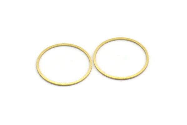 32.5mm Circle Connector, 24 Raw Brass Circle Connectors (32.5x1.3x1mm) A6266