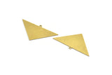 Brass Triangle Charm, 6 Raw Brass Triangle Charms With 1 Loop, Findings (22x39x0.60mm) A6444