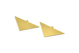 Brass Triangle Charm, 6 Raw Brass Triangle Charms With 1 Loop, Findings (22x39x0.60mm) A6444