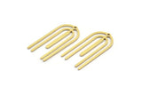 Brass Fringed Charm, 12 Raw Brass Fringe Shaped Charms With 1 Hole, Findings (33x15x0.80mm) A6472