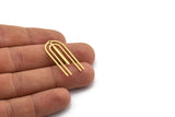 Brass Fringed Charm, 12 Raw Brass Fringe Shaped Charms With 1 Hole, Findings (33x15x0.80mm) A6472