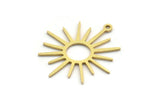 Brass Sun Charm, 24 Raw Brass Sun Charms With 1 Loop, Charm Pendants (26.5x24x0.80mm) A6459