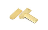 D Shape Blank, 4 Gold Plated Brass D Shape Blanks With 1 Hole, Charms, Pendants (26x10x1mm) D0590