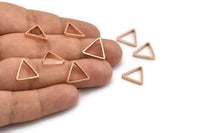 Rose Gold Triangle Charm, 15 Rose Gold Plated Brass Open Triangle Rings, Charms (14x0.8x2mm) Bs 1200