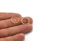 16mm Circle Connectors - 200 Raw Brass Circle Connectors (16x1x1mm) Bs 1098
