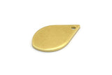 Brass Drop Charm, 12 Raw Brass Drop Charms With 1 Hole, Earrings, Findings (20x12x1mm) A6467
