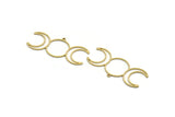 Brass Moon Charm, 12 Raw Brass Crescent Moon Charms With 1 Loop, Findings (45x20x0.80mm) A6343