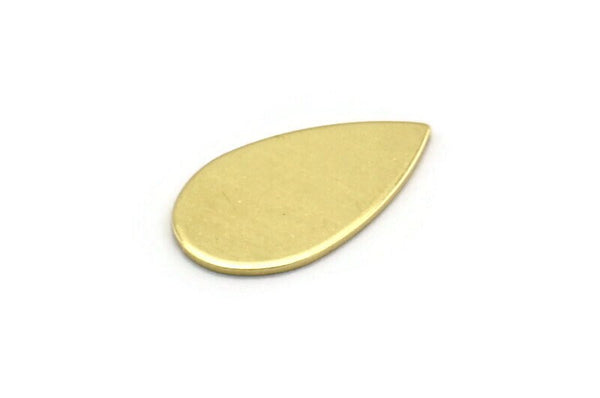 Brass Drop Blank, 12 Raw Brass Drop Shaped Blanks, Stamping Blanks, Findings (20x11x0.80mm) M03400