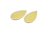 Brass Drop Blank, 12 Raw Brass Drop Shaped Blanks, Stamping Blanks, Findings (20x11x0.80mm) M03400