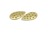 Brass Drop Blank, 12 Raw Brass Drop Shaped Blanks, Stamping Blanks, Findings (20x11x0.80mm) M03404