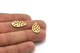 Brass Drop Blank, 12 Raw Brass Drop Shaped Blanks, Stamping Blanks, Findings (20x11x0.80mm) M03404