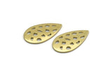 Brass Drop Blank, 12 Raw Brass Drop Shaped Blanks, Stamping Blanks, Findings (20x11x0.80mm) M03404