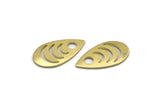 Brass Drop Blank, 12 Raw Brass Drop Shaped Blanks, Stamping Blanks, Findings (20x11x0.80mm) M03402