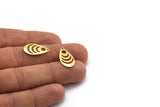 Brass Drop Charm, 12 Raw Brass Drop Charms With 1 Hole, Findings (20x11x0.80mm) M03408