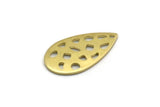 Brass Drop Charm, 12 Raw Brass Drop Charms With 1 Hole, Findings (20x11x0.80mm) M03405