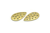 Brass Drop Charm, 12 Raw Brass Drop Charms With 1 Hole, Findings (20x11x0.80mm) M03405