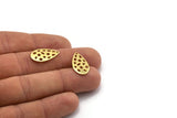 Brass Drop Charm, 12 Raw Brass Drop Charms With 1 Hole, Findings (20x11x0.80mm) M03405