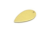 Brass Drop Charm, 12 Raw Brass Drop Charms With 1 Hole, Findings (20x11x0.80mm) M03397