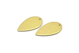 Brass Drop Charm, 12 Raw Brass Drop Charms With 1 Hole, Findings (20x11x0.80mm) M03397