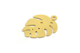 Gold Monstera Charm, 8 Gold Plated Brass Monstera Leaf Charms With 1 Loop, Findings (20x14x0.40mm) F123